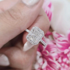 RADIANT 2CT WHITE GOLD LAB GROWN DIAMOND RING