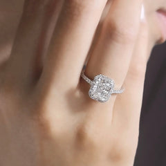 RADIANT 2CT WHITE GOLD LAB GROWN DIAMOND RING