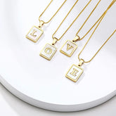 RAFELLA MOTHER OF PEARL INITIAL NECKLACE