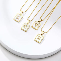 RAFELLA MOTHER OF PEARL INITIAL NECKLACE