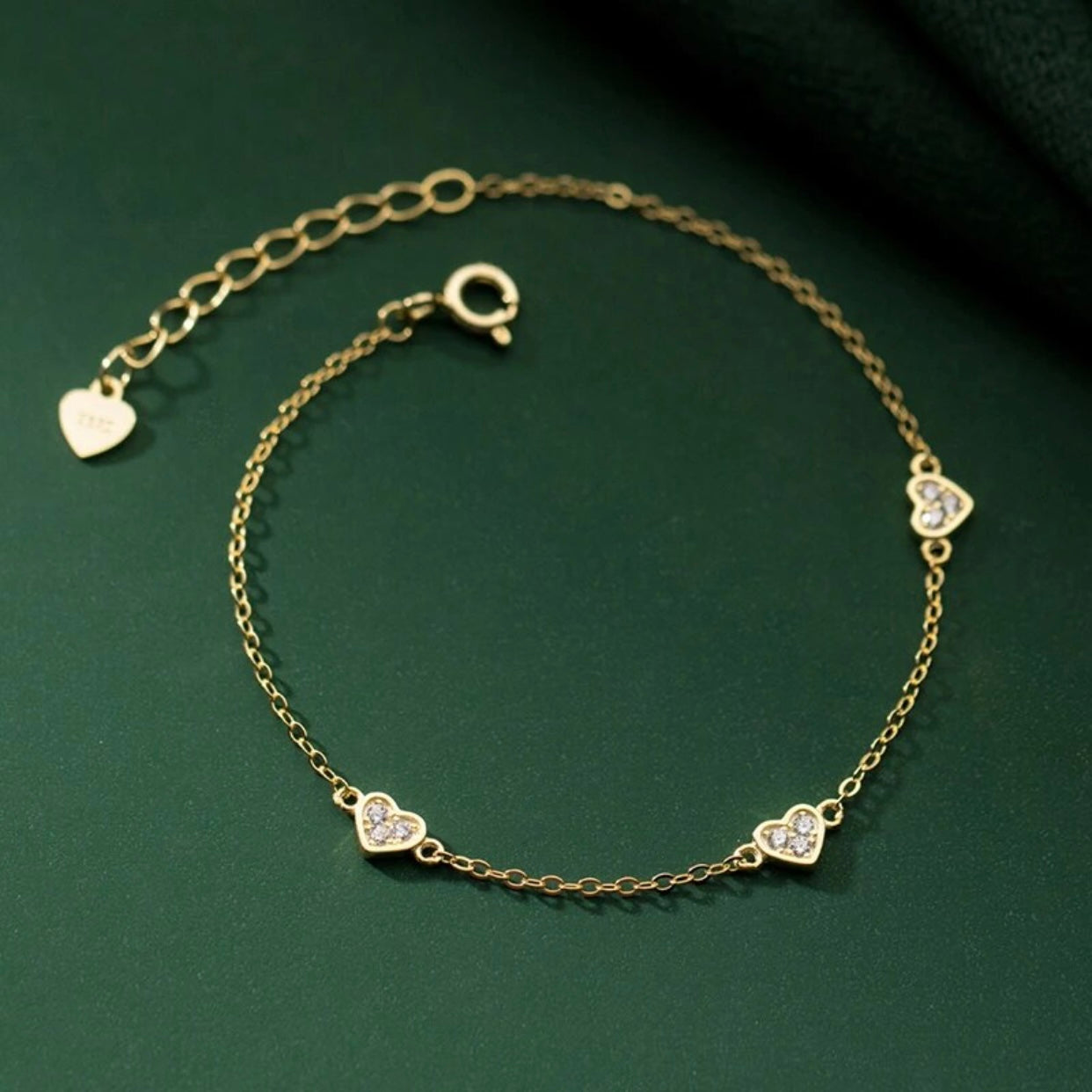 MADDIE FAITH STERLING SILVER HEART PENDENT BRACELET