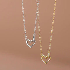MELICENT DAINTY HEART CHARM NECKLACE