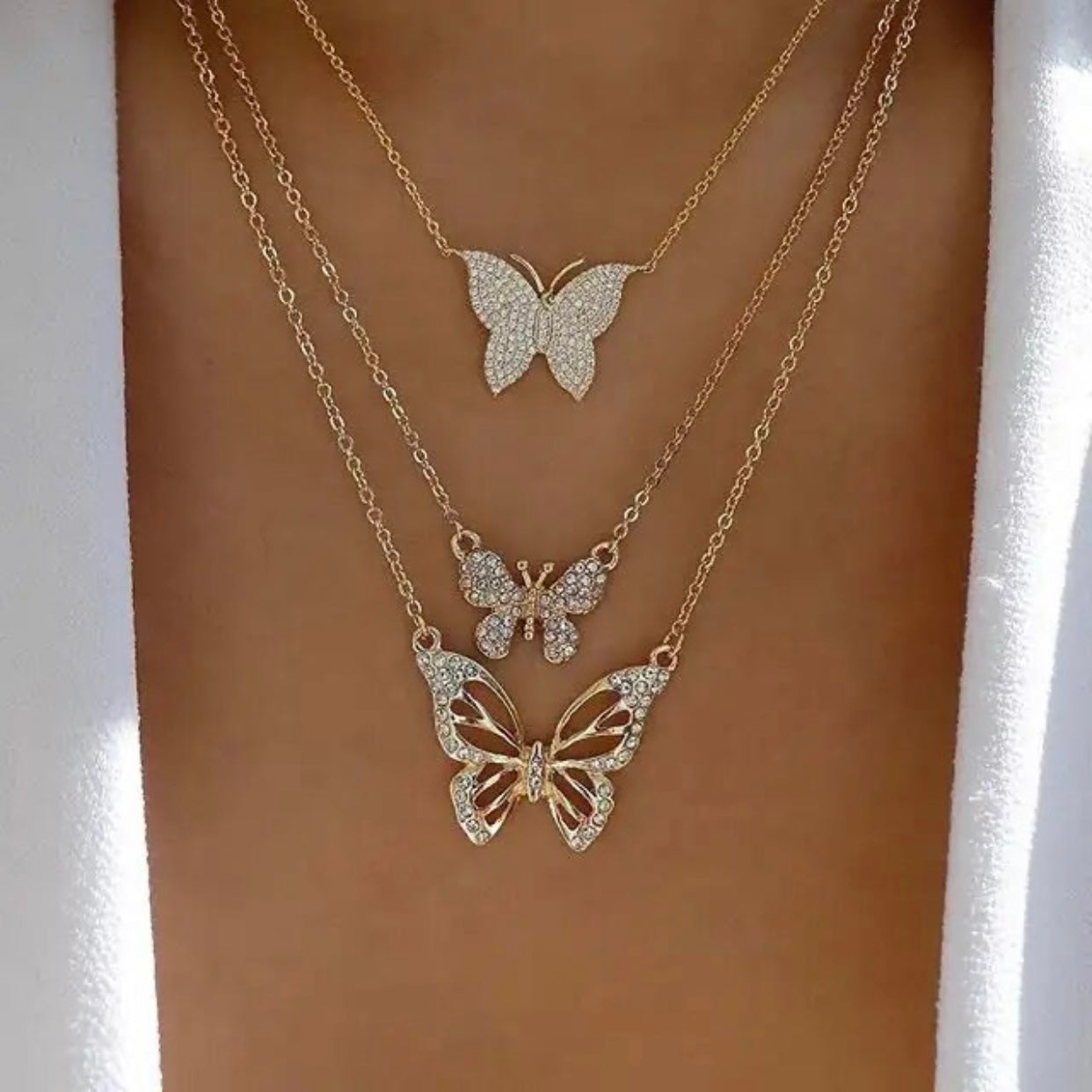 EVELYN PAVE BUTTERFLY NECKLACE