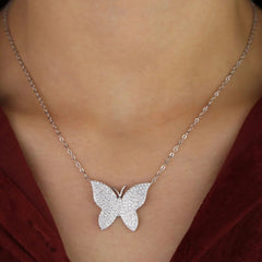 EVELYN PAVE BUTTERFLY NECKLACE