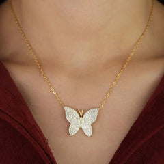 EVELYN PAVE BUTTERFLY NECKLACE