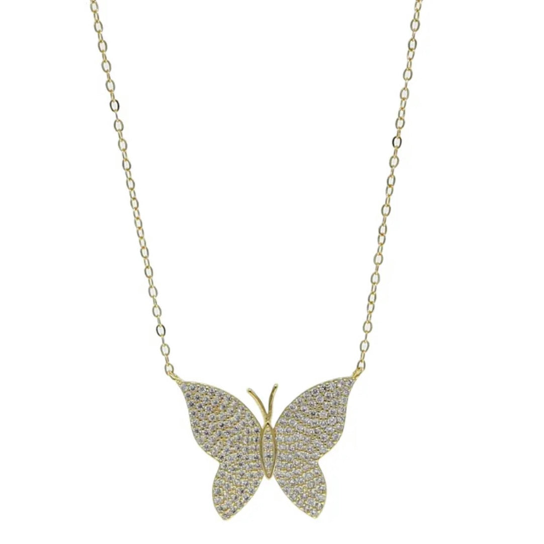 EVELYN PAVE BUTTERFLY NECKLACE