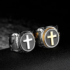JAMES STAINLESS STEEL CROSS MENS RING