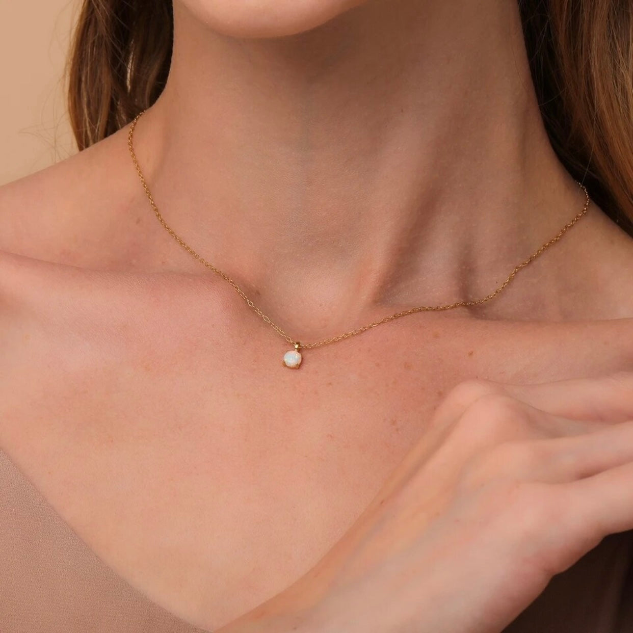 SAMANTHA STERLING SILVER OPAL PENDENT NECKLACE