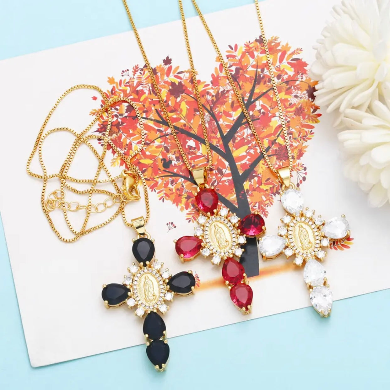 MARY CROSS PENDENT NECKLACE