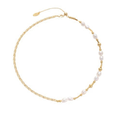 ISABELLA LINK CHAIN FRESHWATER PEARLS NECKLACE