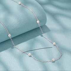 CARLOTTA STERLING SILVER PEARL NECKLACE