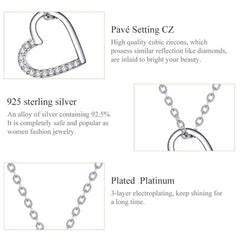 KAYA STERLING SILVER PAVE HEART NECKLACE