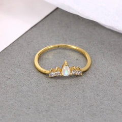 ROYAL STERLING SILVER DAINTY OPAL RING