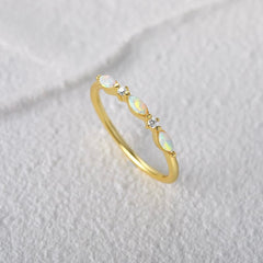 ROYAL STERLING SILVER DAINTY OPAL RING