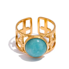 JOSEPHINE NATURAL STONE CUFF RING