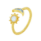 AUDREY STERLING SILVER MOON AND SUN RING