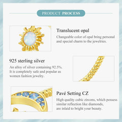 AUDREY STERLING SILVER MOON AND SUN RING