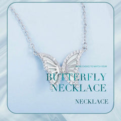 DOROTEA STERLING SILVER PAVE SETTING BUTTERFLY NECKLACE
