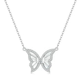 DOROTEA STERLING SILVER PAVE SETTING BUTTERFLY NECKLACE