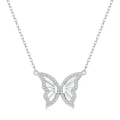 DOROTEA STERLING SILVER PAVE SETTING BUTTERFLY NECKLACE
