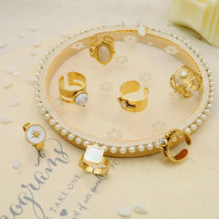 ALANDRA MESH NATURAL STONE RING