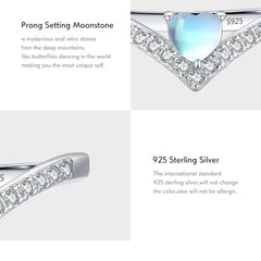 RITA STERLING SILVER HEART MOONSTONE RING