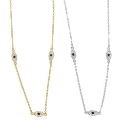 IVY STERLING SILVER EVIL EYE NECKLACE