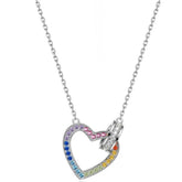 KINSLEY STERLING SILVER RAINBOW INFINITY HEART NECKLACE