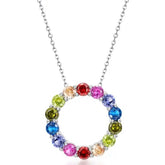 SCARLET STERLING SILVER MULTI COLOR PENDENT NECKLACE