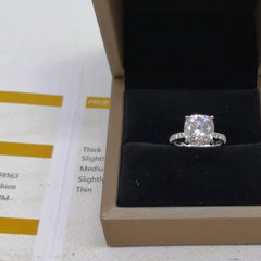 PRINCESS CUT 4CT DIAMOND RING SOLID 18k WHITE GOLD