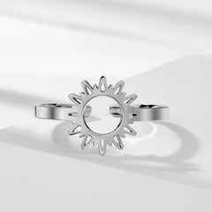 SUNBURST OPEN FACE RING