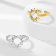 SUNBURST OPEN FACE RING