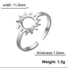 SUNBURST OPEN FACE RING