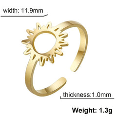 SUNBURST OPEN FACE RING