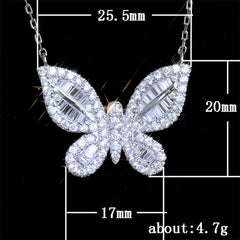 CELIA STERLING SILVER BLING BUTTERFLY PENDENT NECKLACE