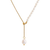 CALLIE FRESHWATER PEARL LARIAT NECKLACE