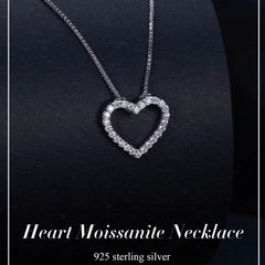 CALLIE STERLING SILVER MOISSANITE PAVE DAINTY HEART NECKLACE