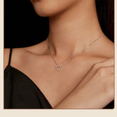CALLIE STERLING SILVER MOISSANITE PAVE DAINTY HEART NECKLACE