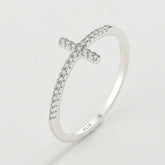 FAITH PAVE STERLING SILVER CROSS RING