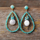 MYLAH SEMI PRECIOUS TEARDROP EARRINGS