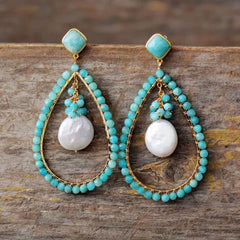 MYLAH SEMI PRECIOUS TEARDROP EARRINGS