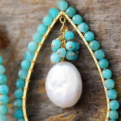 MYLAH SEMI PRECIOUS TEARDROP EARRINGS