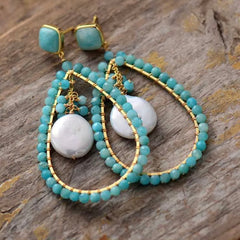 MYLAH SEMI PRECIOUS TEARDROP EARRINGS