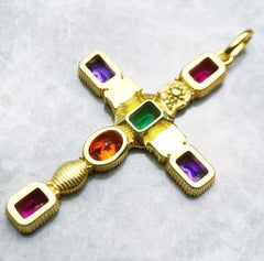 ADALYN MULTI COLOR CROSS NECKLACE