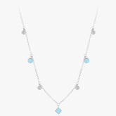 CAPRI STERLING SIVER TURQUOISE DANGLE NECKLACE