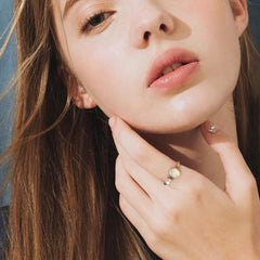 LEGACY STERLING SILVER FRESHWATER PEARL WITH GENUINE OPAL RING