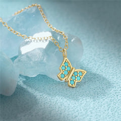 MAREN STERLING SILVER TURQUOISE BUTTERFLY NECKLACE