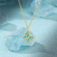 MAREN STERLING SILVER TURQUOISE BUTTERFLY NECKLACE