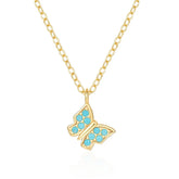 MAREN STERLING SILVER TURQUOISE BUTTERFLY NECKLACE