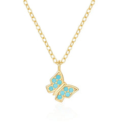 MAREN STERLING SILVER TURQUOISE BUTTERFLY NECKLACE